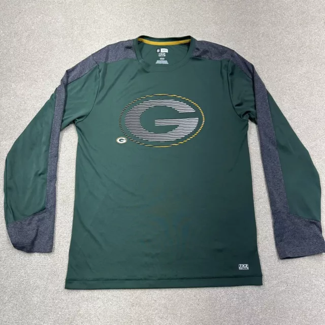 NFL Team Apparel Green Bay Packers Medium Long Sleeve T-shirt TX3 Cool