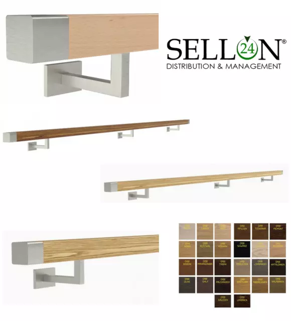 Holzhandlauf Rampe Chêne 40x40 MM Bois Véritable Anse Carré Escalier Gpds Inox