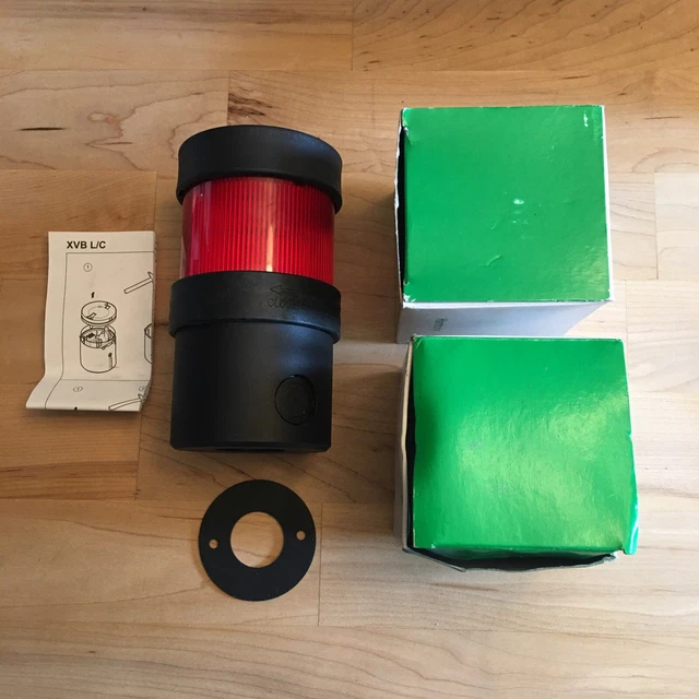 Schneider Electric XVBC4B4CA Red Flashing Stack Light With Base and Cover 24V DC
