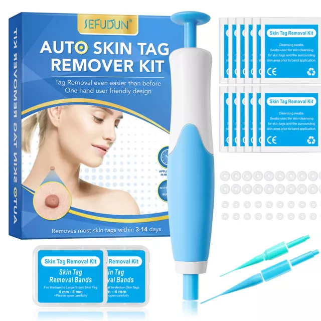 2 in 1 Micro Skin Tag Remover Device Kit Safe Painless Removal 2-8 mm Band Tool
