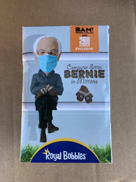 Royal Bobbles Computer Sittin' Bernie Sanders in Mittens LE Exclusive Bobblehea
