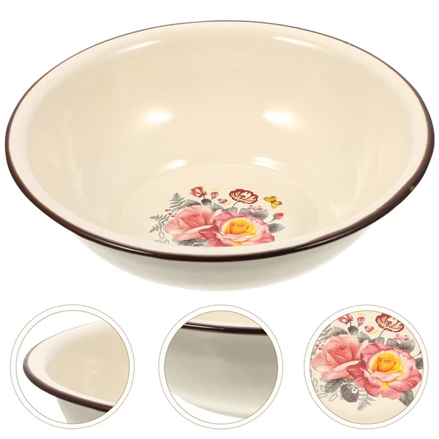 Vaso smaltato vintage casa ciotola smalto cucina vasca miscelazione retrò smalto era