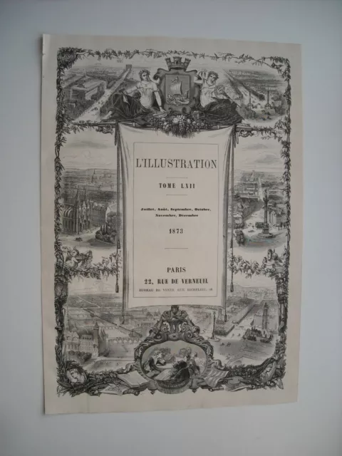 1873 Engraving. Opera Fire. Beautiful Firefighter Body Discovery After. 2