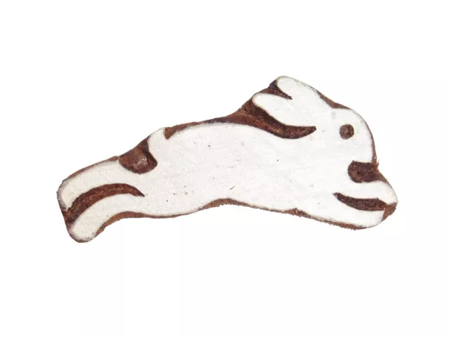 Folk Hare Rabbit Stamp 7cm x 3.1cm Indian Hand Carved Wooden Printing Block