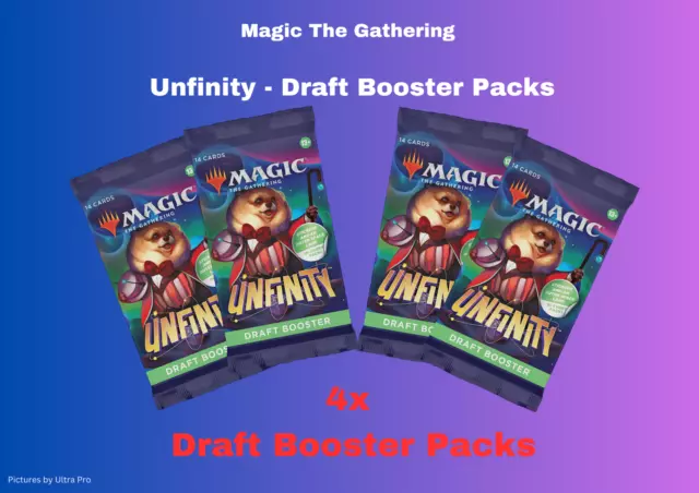 Magic the Gathering : Unfinity - 4 Draft Booster Packs - English, sealed