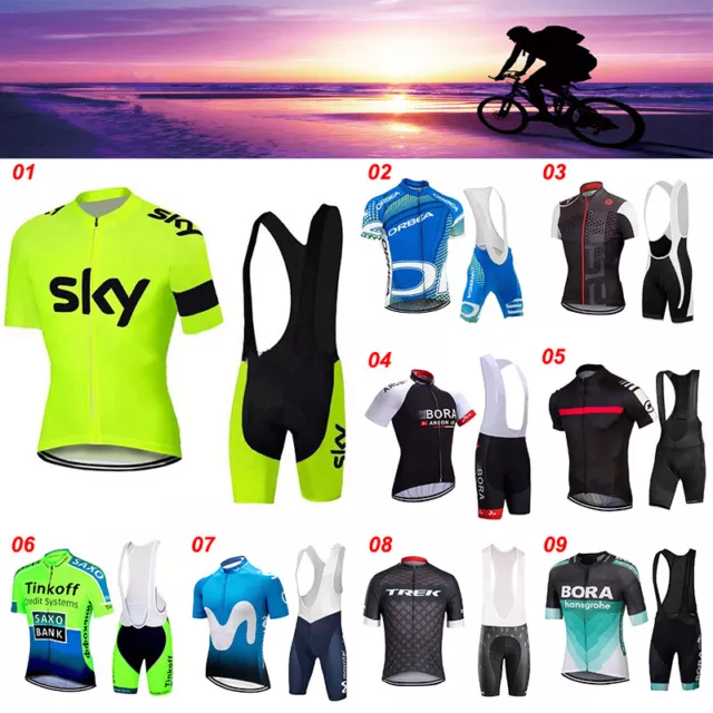 2022 Men's Cycle Clothing Set Short Sleeve Cycling Jersey and Padded Shorts Suit