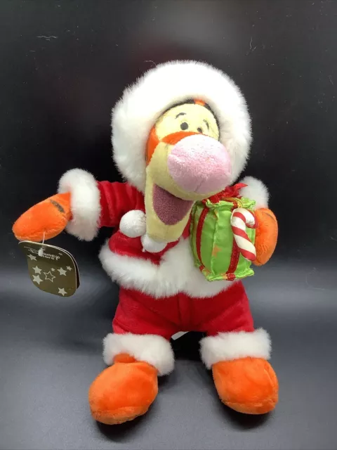 Disney Store Winnie The Pooh Tigger Plush Soft Toy Christmas Xmas Candy Cane