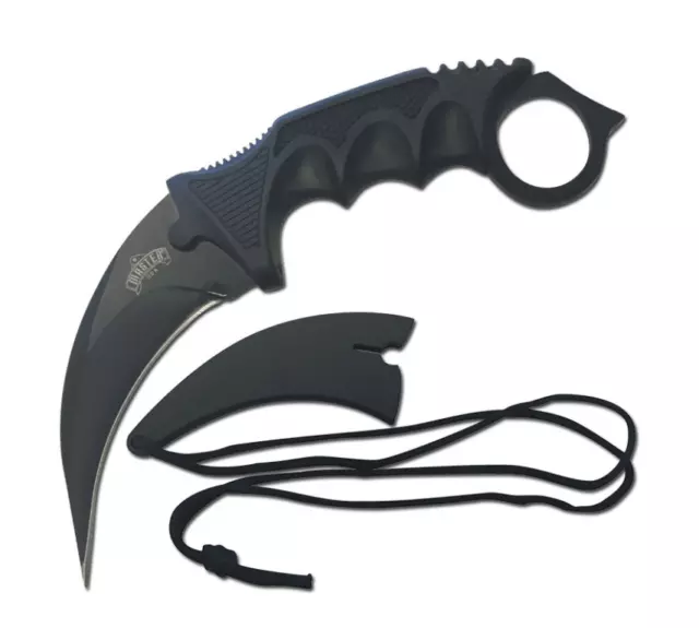 TACTICAL COMBAT KARAMBIT NECK KNIFE Survival Hunting BOWIE Fixed Blade + SHEATH