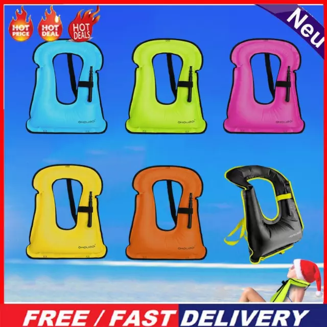 PVC Boating Life Vest Portable Inflatable Buoyancy Vest for Swimming Sea Fishing