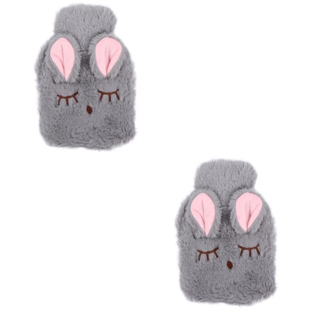 Paquete de 2 juegos de botellas de agua caliente de goma para calentar peluche de dibujos animados congelable frío caliente