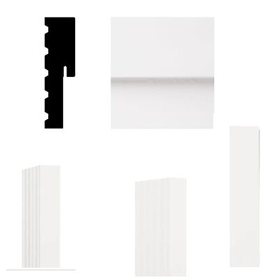 Compuesto de PVC de puerta de moldeo Blanco Jamba pre-acabado kit de 3 piezas de polímero de vinilo