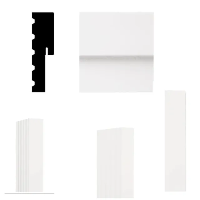 Kit de 3 piezas de polímero de vinilo preacabado compuesto para puerta de moldeo de jamba blanca