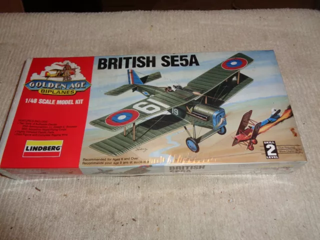 LINDBERG # 72581 BRITISH SE5A BIPLANE 1/48 Scale Sealed Kit