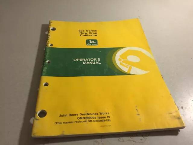 John Deere 825 Series Row-Crop Cultivator Operators Manual OMN200092 Issue 19