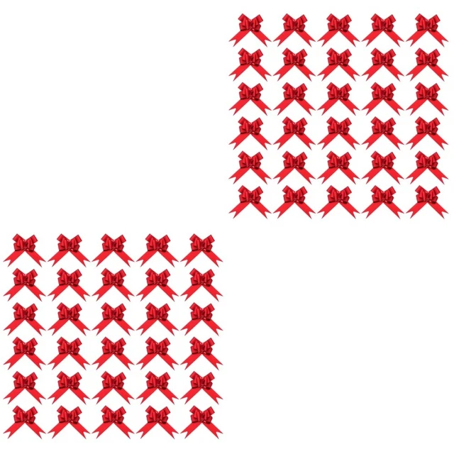 2x Korb Bowknots Xmas Party Favors Weihnachten Szene Requisiten Band Bogen
