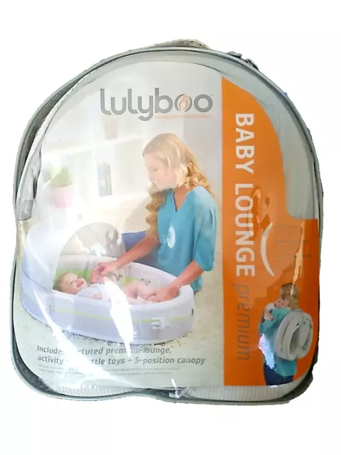 NEW NIP Lulyboo Premium Indoor/Outdoor Play Lounge Bassinet To-Go Gray Toys