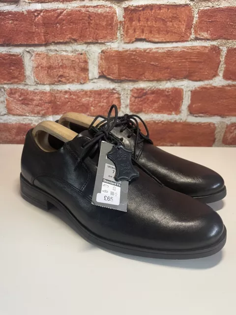 CLARKS AIRFLEX MENS Lace Up Black Leather Shoes Wide Fit Size 8 8.99 PicClick UK