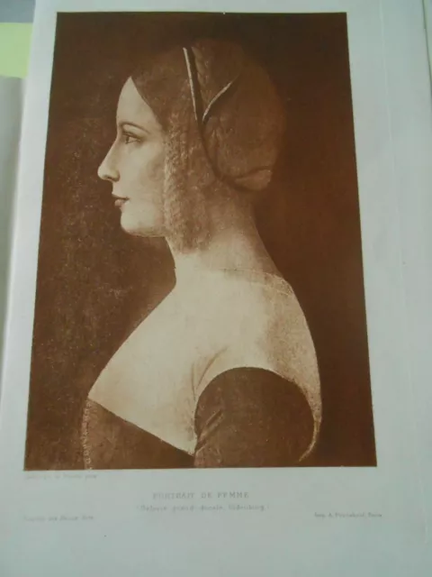 1907 Old Print Gazette des Beaux Arts Portrait of a Woman