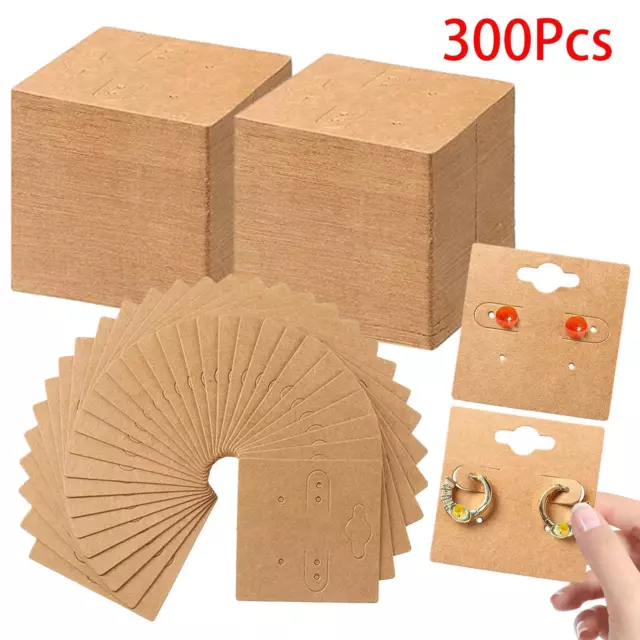 300Pcs Kraft Paper Earring Display Cards for Retail Trade Show DIY Crafts