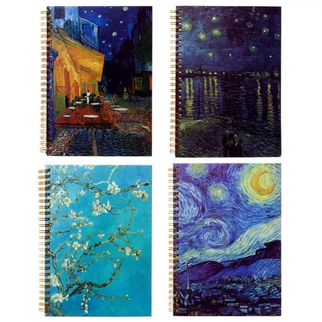 4 Pcs Paper A5 Hardfaced Coil Notebook Multicolor A5 Hard Faced Notebook  Office