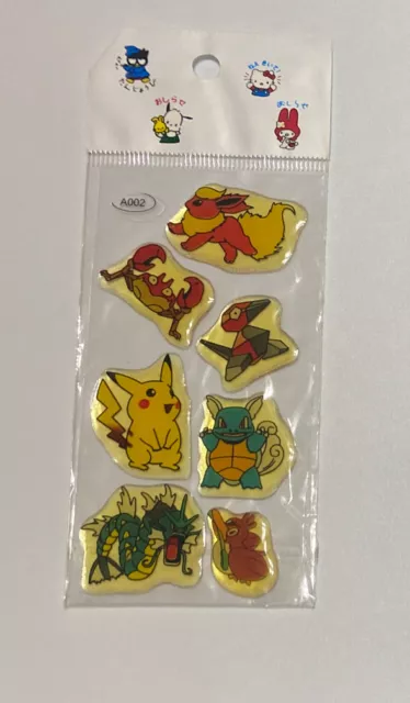 Vintage A King Puffy Pokémon Sticker Sheet A002 7 Stickers
