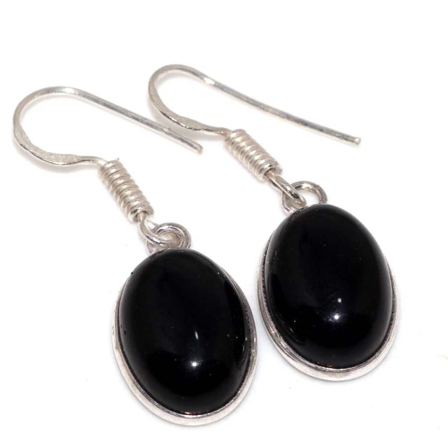 Boucles D'oreilles Clous 10mm Zircon Cubique Noir Coussin Plaqué Or Argent 925 - Neuf Sans Emballage
