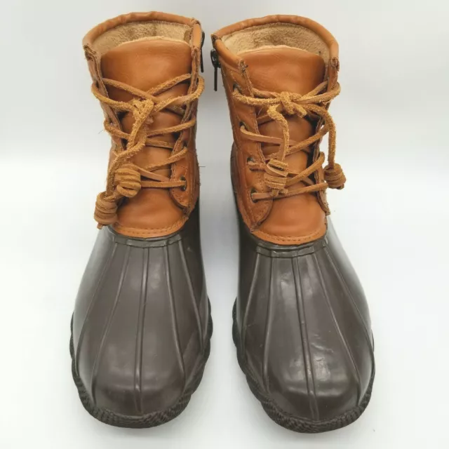 Steve Madden Womens Tillis Brown Round Toe Lace Up Ankle Duck Boots Size 10 2