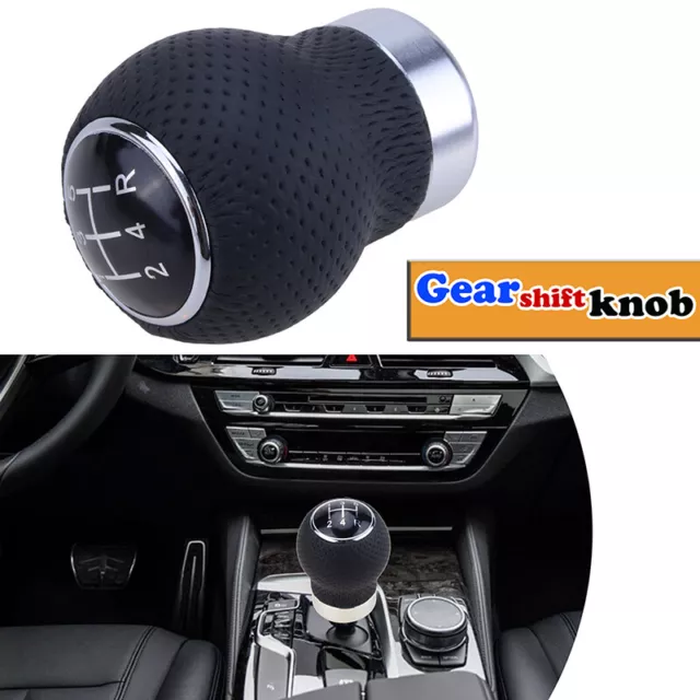 5 Speed Universal Manual Auto Car Gear Shift Knob Shifter Lever Black PU Leather