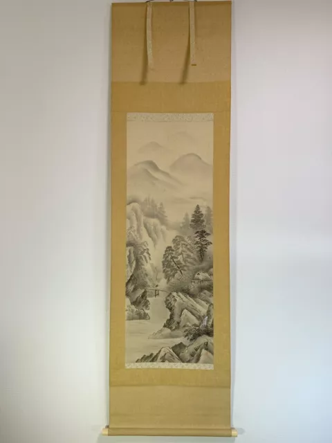 HANGING SCROLL JAPANESE ART Painting kakejiku Vintage Hand Paint PICTURE #969