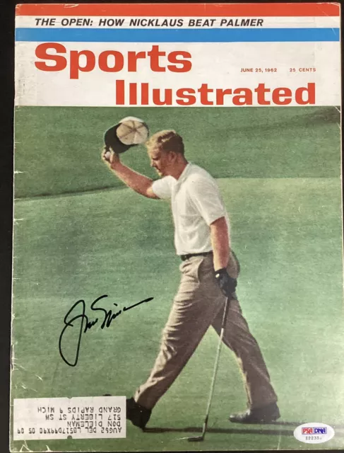 Jack Nicklaus Signed Sports Illustrated 6/25/62 Golf Open Auto Masters PSA/DNA