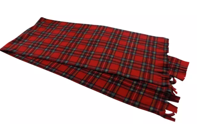 Red Tartan Fleece Royal Stewart Winter Warm Plaid Scarf Scarve Wrap NECK WARMER