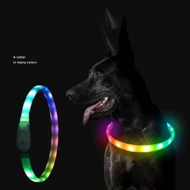 Portable Glowing Pet Collar Rechargeable Pets Supplies LED Collar  Pet