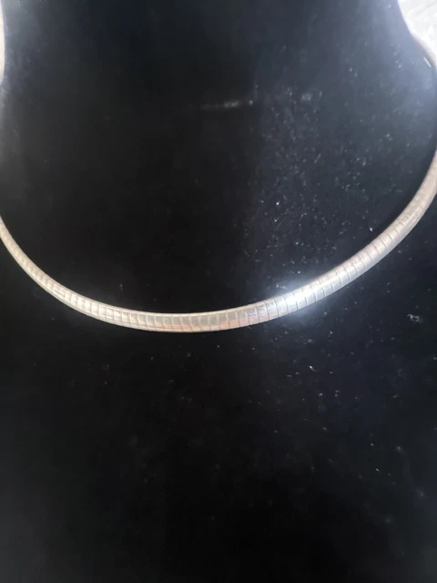 Collier Tour De Cou Argenté Strass Vintage - Ancien Bijou Occasion - Style Rétro