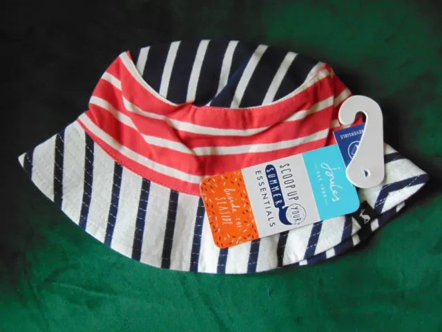 Baby Joules Hat stripe Bucket Hat Age 0-6 months BNWT NEW