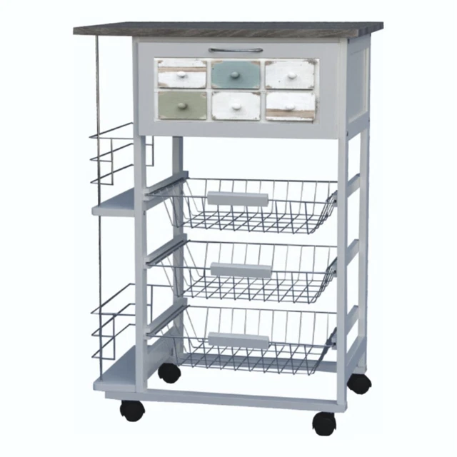 PRATIKO LIFE Carrello Porta Frutta Porta Bottiglie  Harmony Portapane 57x37H83cm
