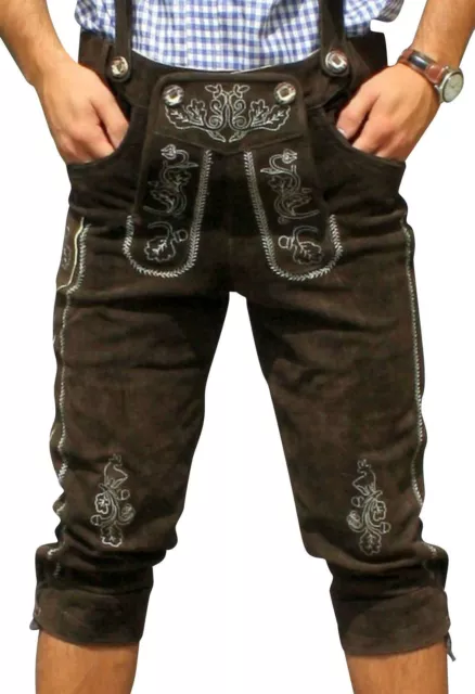 Trachten Lederhose neu Dunkelbraun Modell Wiesn 46-48-50-52-54-56-58-60 + Träger
