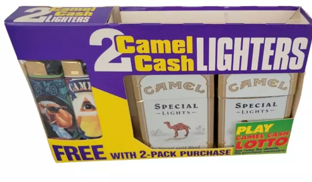 90's RJ Reynolds Tobacco Camel Cigarette Pack Promo Lighters Pyramid Joe Camel