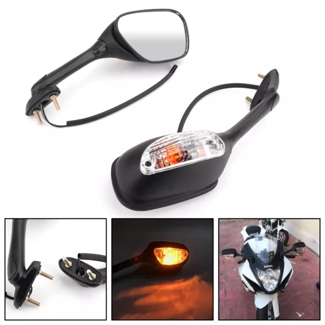 Motorrad Spiegel Paar Blinker Für Suzuki GSXR600 GSX-R 750 GSXR 1000 06-14 BK