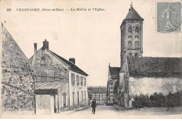 95 - CHAMPAGNE - SAN44372 - La Mairie et l'Eglise