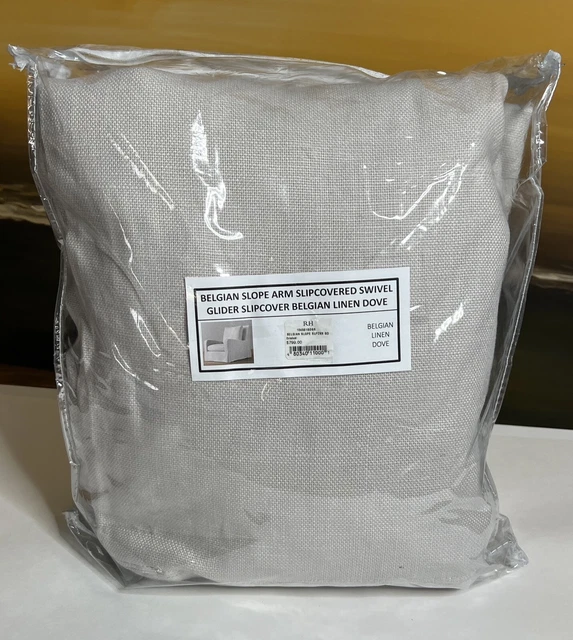 Restoration Hardware Belgian Slope Arm Swivel Glider SLIPCOVER Belg Linen Dove