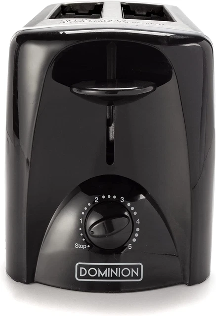 Dominion 2-Slice Toaster with Shade Control, Slide-Out Crumb Tray, Auto-Shutoff,