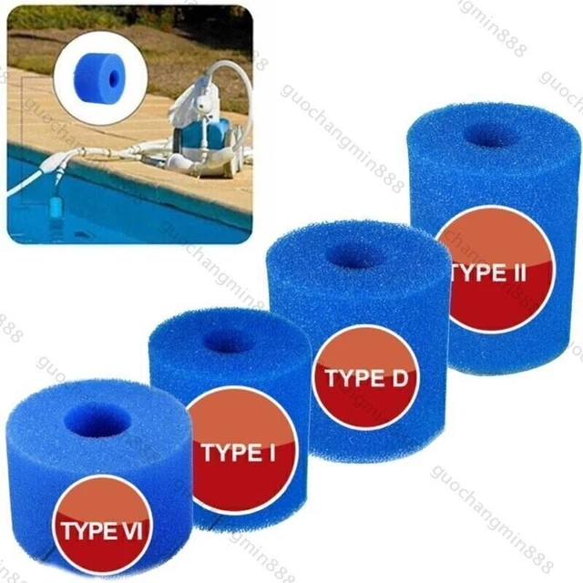 Lot De 5 Cartouches Filtres En Mousse Pour Piscine Intex Type H - Réutilisables Et Lavables | Dimensions 10,2 X 9 Cm