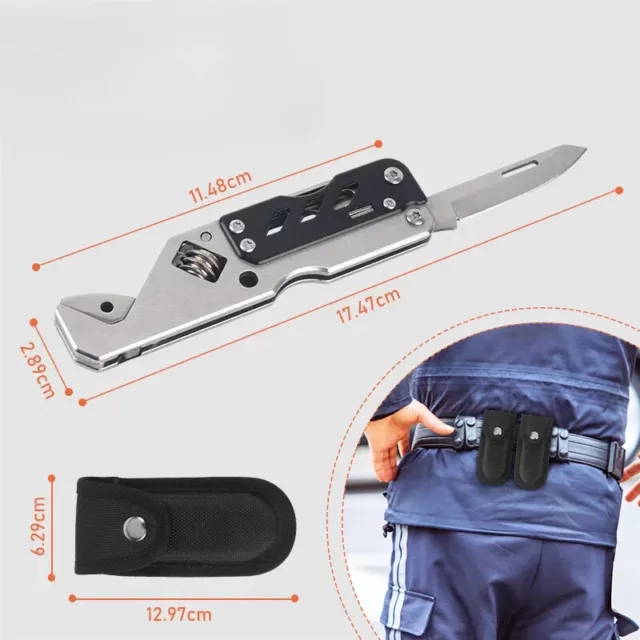 Multifunctional EDC Wrench Stainless Steel cross/Flat Screwdriver Bits Folding 3