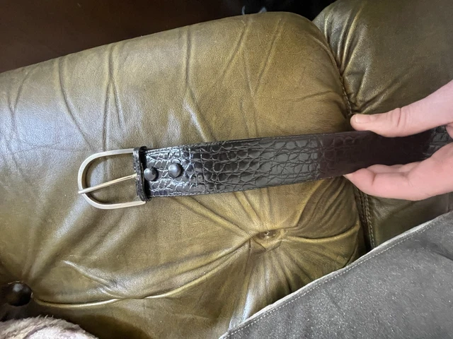 Ceinture Courrèges Vintage 1983 En Cuir Bleu, Pièce Unique Authentique - Occasion à Saisir