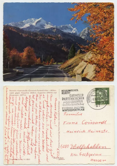 49780 - Deutsche Alpenstraße - AK, Werbestempel Garmisch-Partenkirchen 3.10.1962