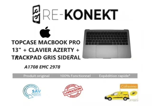 Clavier Topcase AZERTY MacBook Pro 13'' 2016 2017 - A1708 - Gris / Argent -  Apple