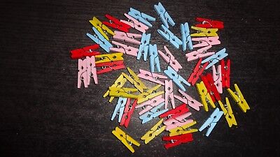 100 pinzas Mini coloridas 2,5 cm pinzas de madera Deco pinzas de ropa pinzas Mini pinzas