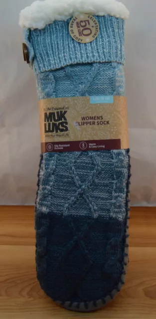 Muk Luks - Womens Slip Resistant Slipper Socks - Size L/XL (8-10)