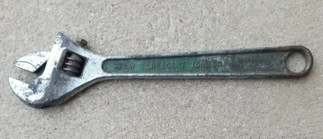 VINTAGE CRESCENT Tool Co. Crestoloy 12" Drop Forged Steel Adjustable Wrench  USA