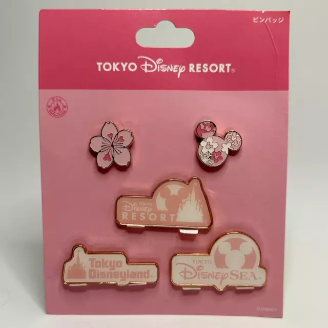 2023 Tokyo Disney Resort Sakura Cherry Blossom 5 Piece Pin Set TDL TDS